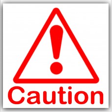 6 x Caution Symbol with Text-Red on White,External Self Adhesive Warning Stickers-Bottle Logo-Health and Safety Sign 